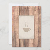 誕生日のコーヒー友人によっては素朴なカフェ木がパーティを楽しみます 招待状 (裏面)