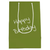 誕生日のゴルフボール付きカモメ ミディアムペーパーバッグ (裏面)