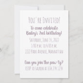 誕生日のゴールデンレトリバー犬 招待状 (裏面)