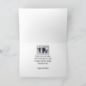 誕生日のサイクリストの自転車おもしろいヴィンテージ写真 カード (内部)