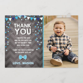 誕生日のサンキューカードの男の子者の濃紺Bowtie サンキューカード