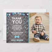 誕生日のサンキューカードの男の子者の濃紺Bowtie サンキューカード (正面)