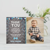 誕生日のサンキューカードの男の子者の濃紺Bowtie サンキューカード (スタンド正面)