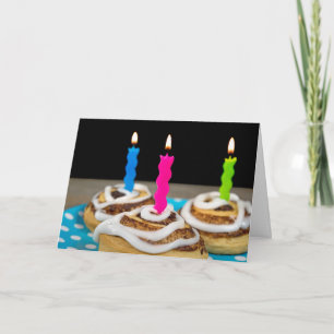 誕生日のシナモン転が蝋燭 カード