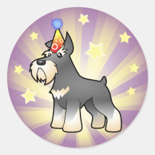 誕生日のシュナウツァー ラウンドシール
