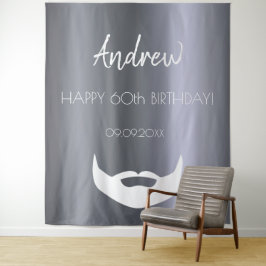 誕生日のシルバーフォックス メンズ グレー おしゃれ タペストリー