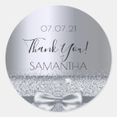 誕生日のシルバー・ボウ　ありがとう ラウンドシール (正面)