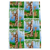 誕生日のジャングル動物 ミディアムペーパーバッグ (裏面)