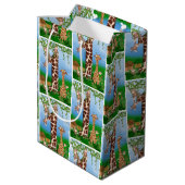 誕生日のジャングル動物 ミディアムペーパーバッグ (裏面アングル)