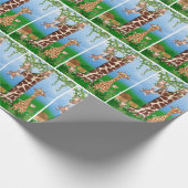 誕生日のジャングル動物 ラッピングペーパー (角)