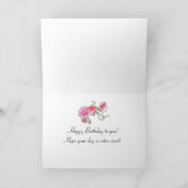 誕生日のスイートピーの紙の人形カード カード (内部)