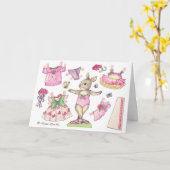 誕生日のスイートピーの紙の人形カード カード (黄色い花)