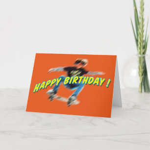 誕生日のスケートボードをするカード2 カード
