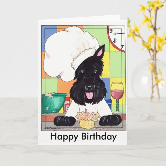 誕生日のスコット カード (黄色い花)