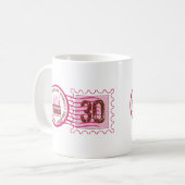 誕生日のスタンプ30のマグ コーヒーマグカップ (正面左)