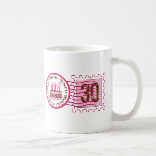 誕生日のスタンプ30のマグ コーヒーマグカップ (右)