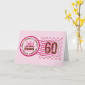 誕生日のスタンプ60のカード カード (黄色い花)