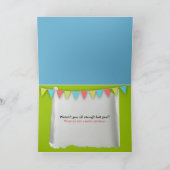 誕生日のストライプ猫 カード (内部)