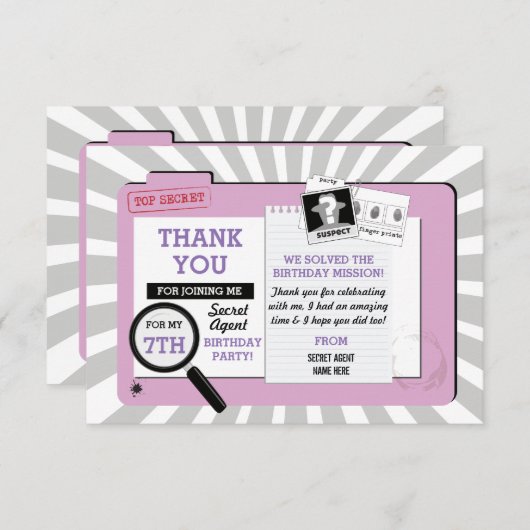 誕生日のスパイのスパイカードありがとう サンキューカード (正面/裏面)