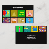 誕生日のタイルの壁紙、ここのあなたの名前 名刺 (正面/裏面)