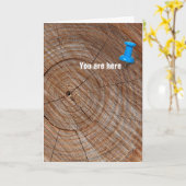 誕生日のタック付きツリーリング カード (黄色い花)