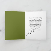 誕生日のタビーキャットとワイルドフラワーブーケ カード (内部)