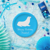 誕生日のターコイズのアシカ4Frankie (名前) ペーパープレート (パーティー)