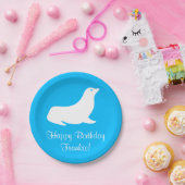 誕生日のターコイズのアシカ4Frankie (名前) ペーパープレート (パーティー)