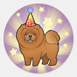誕生日のチャウチャウ ラウンドシール