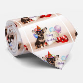 誕生日のチワワ犬 ネクタイ (ロール)