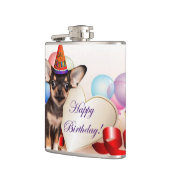 誕生日のチワワ犬 フラスク (左)