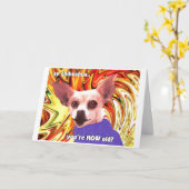 誕生日のチワワ カード (黄色い花)