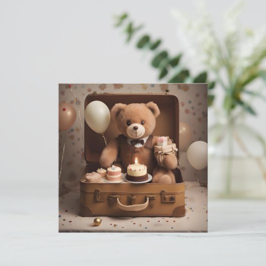 誕生日のテディベア カード (スタンド正面)