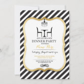 誕生日のディナー・パーティの金ゴールドのエレガントな招待状 招待状 (正面)