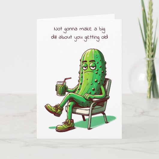 誕生日のディルの椅子のピクルス カード (正面)