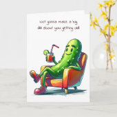 誕生日のディルの椅子のピクルス カード (黄色い花)