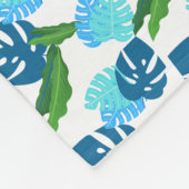 誕生日のトロピカルサンシャインとパームツリーの夢 フリースブランケット (角)