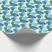 誕生日のトロピカルサンシャインとパームツリーの夢 ラッピングペーパー (角)