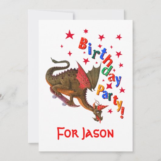 誕生日のドラゴン 招待状 (正面)