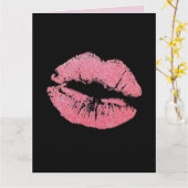 誕生日のハグとキスの唇カード 彼へ カード (黄色い花)