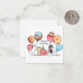 誕生日のハムスター ノートカード (正面/裏面インサイチュ)