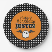 誕生日のハロウィンの紙皿 ペーパープレート (正面)