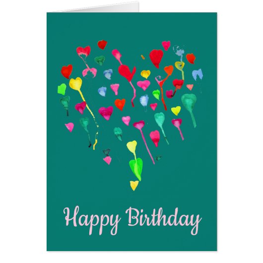 誕生日のハートのお洒落で多彩なハートの芸術 (正面)