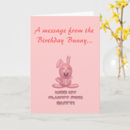 誕生日のバニー カード (黄色い花)