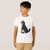 誕生日のバーニーズ・マウンテン・ドッグ Tシャツ (正面フル)