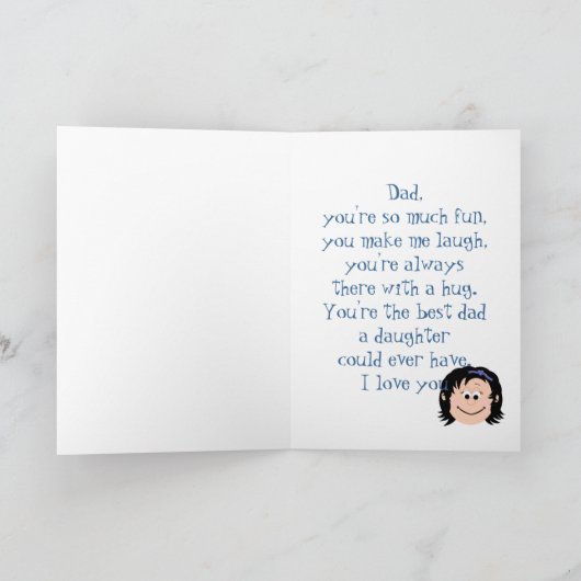 誕生日のパパ(娘) カード (内部)