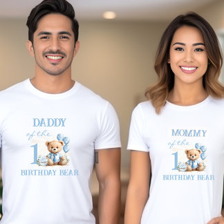 誕生日のパパBoy Blue Bear Parets Tシャツ