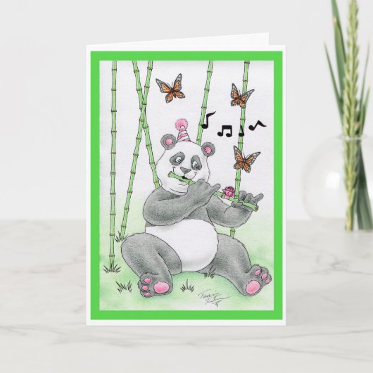 誕生日のパンダくま カード (正面)