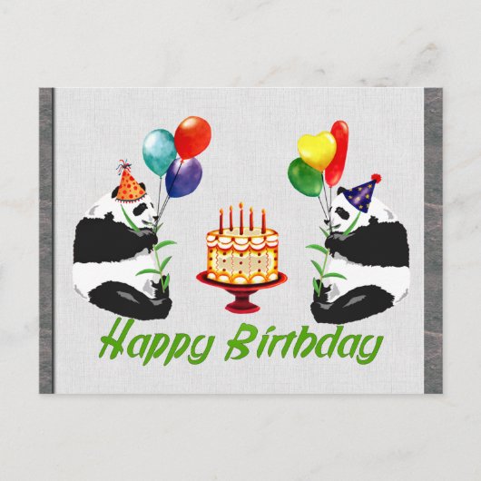 誕生日のパンダ ポストカード (正面)