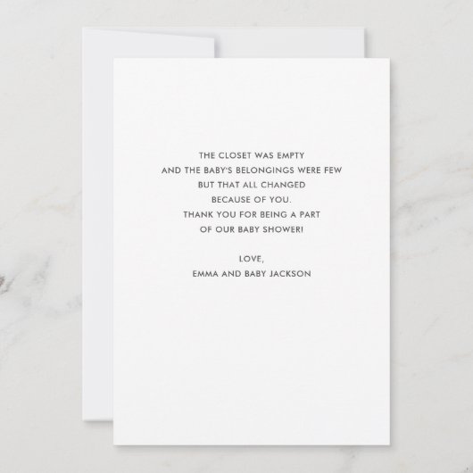 誕生日のパーソナライズされた写真の手書き サンキューカード (裏面)